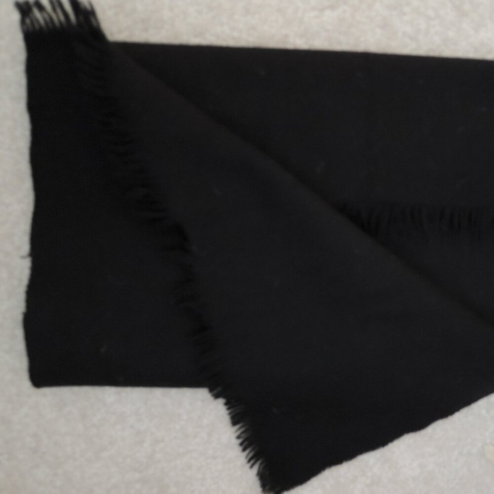 Winter Scarf Neck Warmer Muffler - Black Wool Rayon Acrylic Blend Muffler NWOT